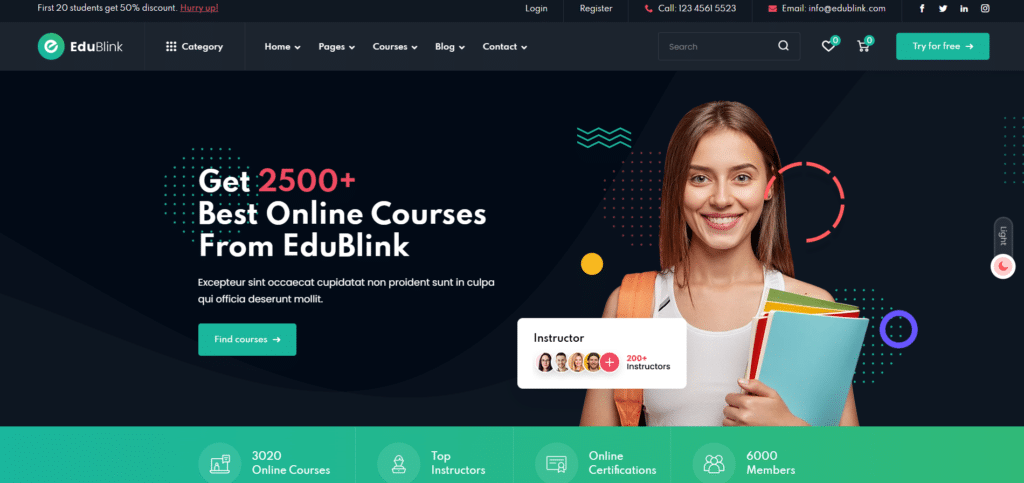 EduBlink Template Free Download