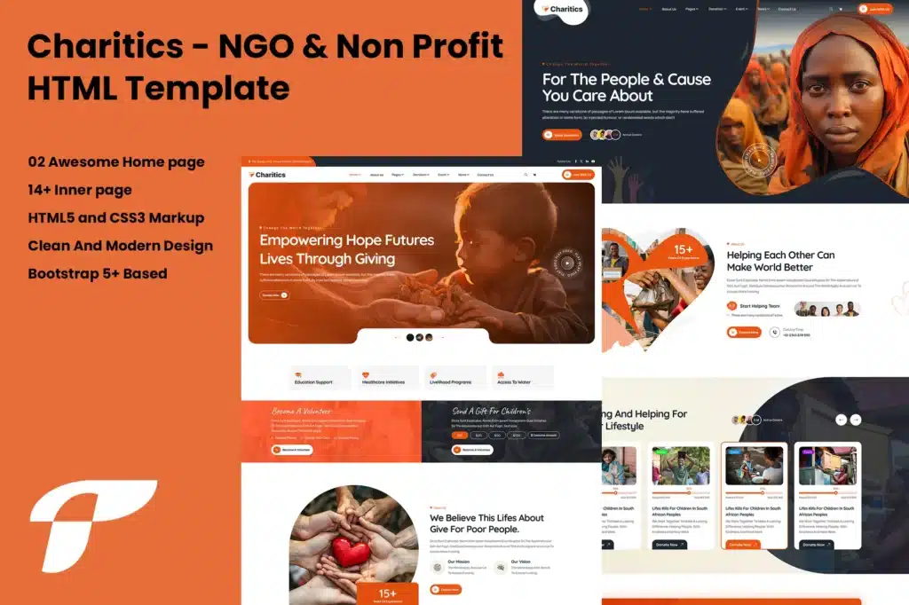 Charitics NGO HTML Template Free Download