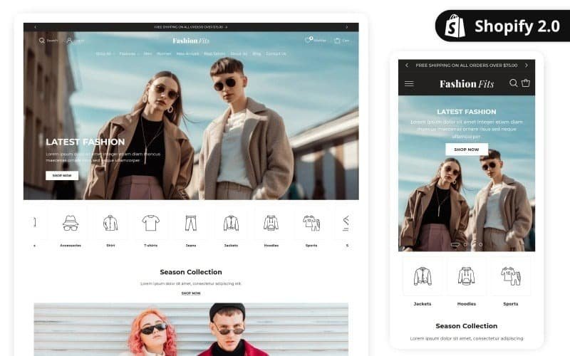 Fashion Fits Shopify Theme Free Download 2.0