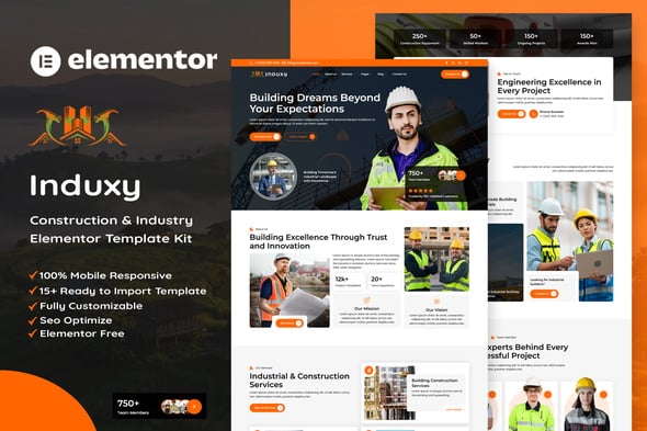 FreeThemePlugins 6 Induxy Construction Template Free Download